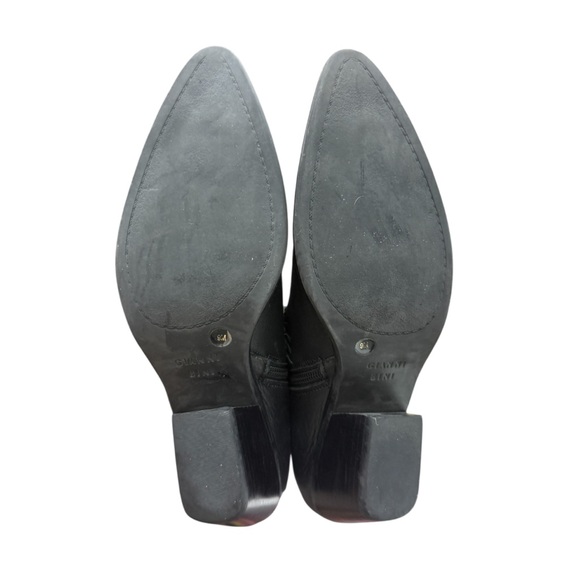 Gianni Bini Black Leather Western Ankle Booties - Picture 5 of 8